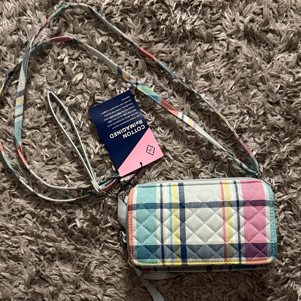 Vera Bradley Multicolor Plaid Quilted Wristlet